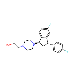 OCCN1CCN([C@@H]2C[C@@H](c3ccc(F)cc3)c3cc(F)ccc32)CC1 ZINC000022940735