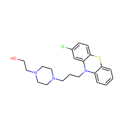 OCCN1CCN(CCCN2c3ccccc3Sc3ccc(Cl)cc32)CC1 ZINC000019228902