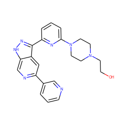 OCCN1CCN(c2cccc(-c3n[nH]c4cnc(-c5cccnc5)cc34)n2)CC1 ZINC000205253265