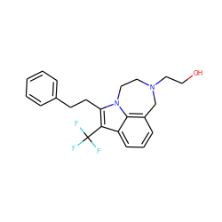 OCCN1CCn2c(CCc3ccccc3)c(C(F)(F)F)c3cccc(c32)C1 ZINC000146262139