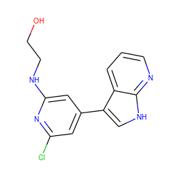 OCCNc1cc(-c2c[nH]c3ncccc23)cc(Cl)n1 ZINC000063539778