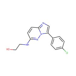 OCCNc1ccc2ncc(-c3ccc(Cl)cc3)n2n1 ZINC000064479900