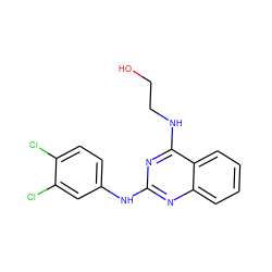 OCCNc1nc(Nc2ccc(Cl)c(Cl)c2)nc2ccccc12 ZINC000002876738