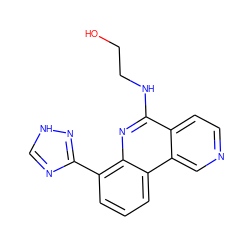 OCCNc1nc2c(-c3nc[nH]n3)cccc2c2cnccc12 ZINC000073157697