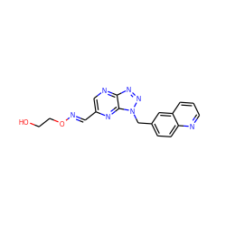 OCCO/N=C/c1cnc2nnn(Cc3ccc4ncccc4c3)c2n1 ZINC000096170343