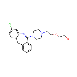 OCCOCCN1CCN(C2=Nc3cc(Cl)ccc3Cc3ccccc32)CC1 ZINC000013861669