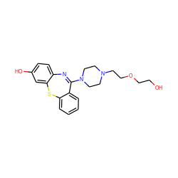 OCCOCCN1CCN(C2=Nc3ccc(O)cc3Sc3ccccc32)CC1 ZINC000022061171