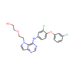 OCCOCCn1ccc2ncnc(Nc3ccc(Oc4cccc(Cl)c4)c(Cl)c3)c21 ZINC000073196899