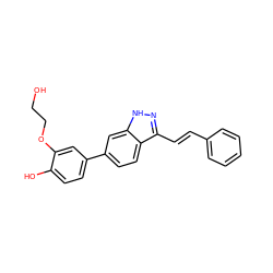 OCCOc1cc(-c2ccc3c(/C=C/c4ccccc4)n[nH]c3c2)ccc1O ZINC000167165463