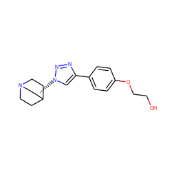 OCCOc1ccc(-c2cn([C@H]3CN4CCC3CC4)nn2)cc1 ZINC000653789009