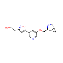 OCCc1cc(-c2cncc(OC[C@H]3NC[C@@H]4C[C@H]34)c2)on1 ZINC000095580394