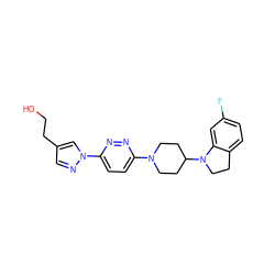 OCCc1cnn(-c2ccc(N3CCC(N4CCc5ccc(F)cc54)CC3)nn2)c1 ZINC000103242933