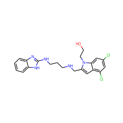 OCCn1c(CNCCCNc2nc3ccccc3[nH]2)cc2c(Cl)cc(Cl)cc21 ZINC000001549757