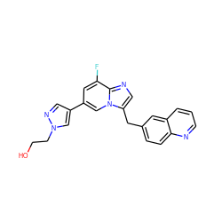 OCCn1cc(-c2cc(F)c3ncc(Cc4ccc5ncccc5c4)n3c2)cn1 ZINC000473121108