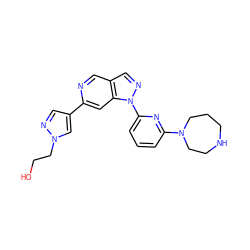 OCCn1cc(-c2cc3c(cn2)cnn3-c2cccc(N3CCCNCC3)n2)cn1 ZINC000211044409