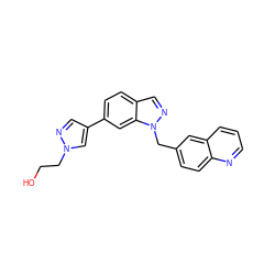 OCCn1cc(-c2ccc3cnn(Cc4ccc5ncccc5c4)c3c2)cn1 ZINC000096272723