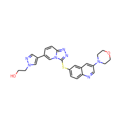 OCCn1cc(-c2ccc3nnc(Sc4ccc5ncc(N6CCOCC6)cc5c4)n3c2)cn1 ZINC000204999963