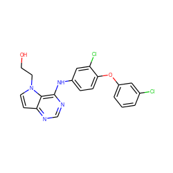 OCCn1ccc2ncnc(Nc3ccc(Oc4cccc(Cl)c4)c(Cl)c3)c21 ZINC000073169034