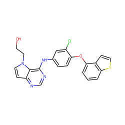 OCCn1ccc2ncnc(Nc3ccc(Oc4cccc5sccc45)c(Cl)c3)c21 ZINC000084651947