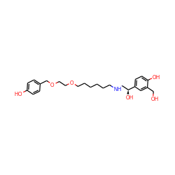 OCc1cc([C@@H](O)CNCCCCCCOCCOCc2ccc(O)cc2)ccc1O ZINC000003991628