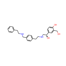 OCc1cc([C@@H](O)CNCCc2ccc(CNCCc3ccccc3)cc2)ccc1O ZINC000073199513