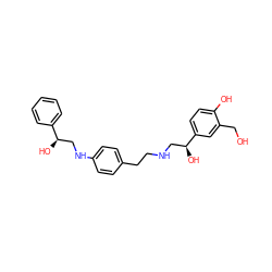 OCc1cc([C@@H](O)CNCCc2ccc(NC[C@@H](O)c3ccccc3)cc2)ccc1O ZINC000038468419