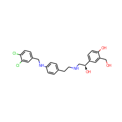 OCc1cc([C@@H](O)CNCCc2ccc(NCc3ccc(Cl)c(Cl)c3)cc2)ccc1O ZINC000169351191