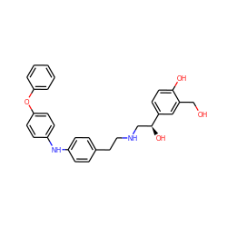 OCc1cc([C@@H](O)CNCCc2ccc(Nc3ccc(Oc4ccccc4)cc3)cc2)ccc1O ZINC000169351222