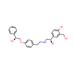 OCc1cc([C@@H](O)CNCCc2ccc(OC[C@@H](O)c3ccccc3)cc2)ccc1O ZINC000073240123