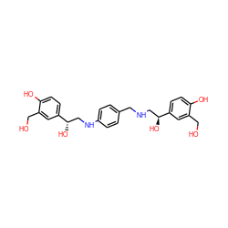 OCc1cc([C@@H](O)CNCc2ccc(NC[C@H](O)c3ccc(O)c(CO)c3)cc2)ccc1O ZINC000073224683