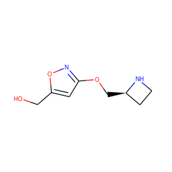 OCc1cc(OC[C@@H]2CCN2)no1 ZINC000095553252