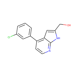 OCc1cc2c(-c3cccc(Cl)c3)ccnc2[nH]1 ZINC001772604901