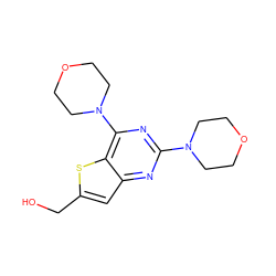 OCc1cc2nc(N3CCOCC3)nc(N3CCOCC3)c2s1 ZINC001772656516