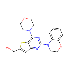 OCc1cc2nc(N3CCOc4ccccc43)nc(N3CCOCC3)c2s1 ZINC001772637212