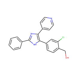 OCc1ccc(-c2[nH]c(-c3ccccc3)nc2-c2ccncc2)cc1Cl ZINC000028564240