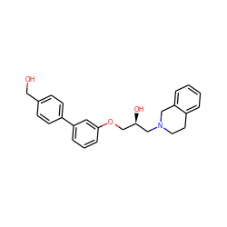 OCc1ccc(-c2cccc(OC[C@@H](O)CN3CCc4ccccc4C3)c2)cc1 ZINC000219763601