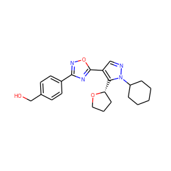 OCc1ccc(-c2noc(-c3cnn(C4CCCCC4)c3[C@@H]3CCCO3)n2)cc1 ZINC000114562886