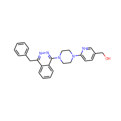 OCc1ccc(N2CCN(c3nnc(Cc4ccccc4)c4ccccc34)CC2)nc1 ZINC000040431395