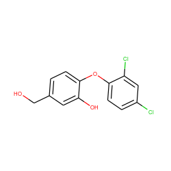 OCc1ccc(Oc2ccc(Cl)cc2Cl)c(O)c1 ZINC000028869360