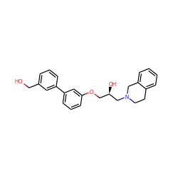 OCc1cccc(-c2cccc(OC[C@@H](O)CN3CCc4ccccc4C3)c2)c1 ZINC000218389407