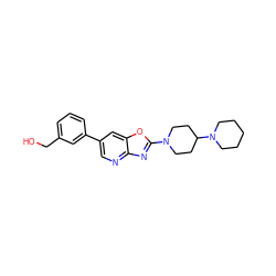 OCc1cccc(-c2cnc3nc(N4CCC(N5CCCCC5)CC4)oc3c2)c1 ZINC000073294778