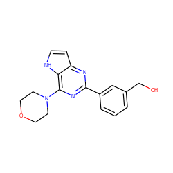 OCc1cccc(-c2nc(N3CCOCC3)c3[nH]ccc3n2)c1 ZINC000049066860