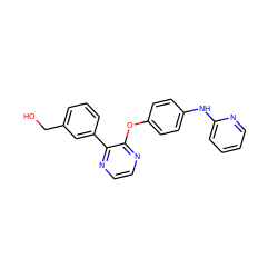 OCc1cccc(-c2nccnc2Oc2ccc(Nc3ccccn3)cc2)c1 ZINC000139404512