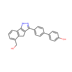 OCc1cccc2c1Cc1c(-c3ccc(-c4ccc(O)cc4)cc3)n[nH]c1-2 ZINC000028822272