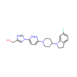 OCc1cn(-c2ccc(N3CCC(N4CCc5ccc(F)cc54)CC3)nn2)cn1 ZINC000103241872