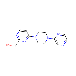 OCc1nccc(N2CCN(c3cnccn3)CC2)n1 ZINC000013472139