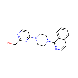 OCc1nccc(N2CCN(c3nccc4ccccc34)CC2)n1 ZINC000013472152