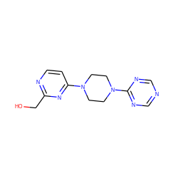 OCc1nccc(N2CCN(c3ncncn3)CC2)n1 ZINC000013472140