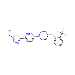 OCc1nnc(-c2ccc(N3CCC(Oc4ccccc4C(F)(F)F)CC3)nn2)s1 ZINC000034885560