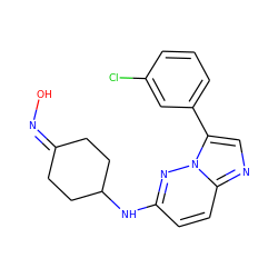 ON=C1CCC(Nc2ccc3ncc(-c4cccc(Cl)c4)n3n2)CC1 ZINC000144963041